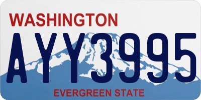 WA license plate AYY3995