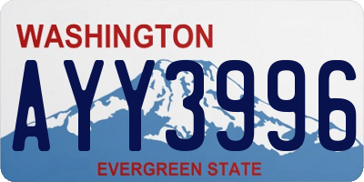 WA license plate AYY3996