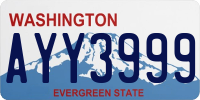 WA license plate AYY3999