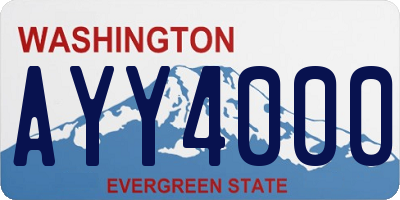 WA license plate AYY4000