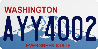 WA license plate AYY4002