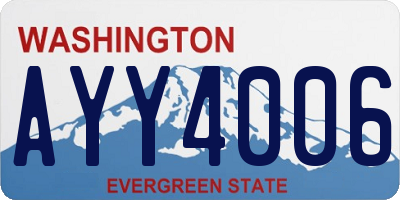 WA license plate AYY4006