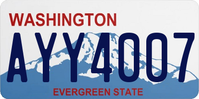 WA license plate AYY4007