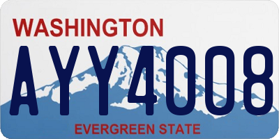 WA license plate AYY4008