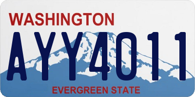 WA license plate AYY4011