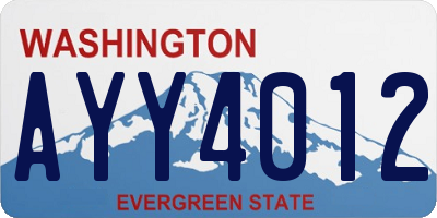 WA license plate AYY4012