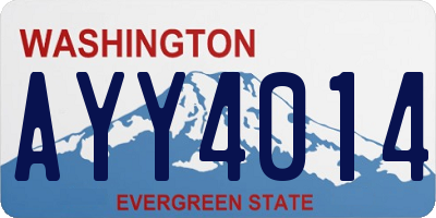 WA license plate AYY4014