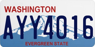 WA license plate AYY4016