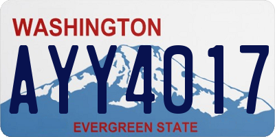 WA license plate AYY4017