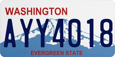 WA license plate AYY4018