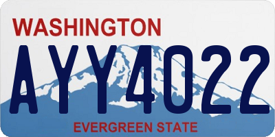 WA license plate AYY4022