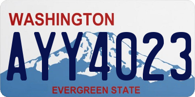 WA license plate AYY4023