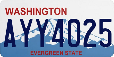 WA license plate AYY4025