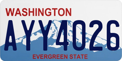 WA license plate AYY4026