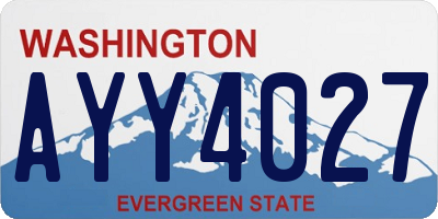 WA license plate AYY4027