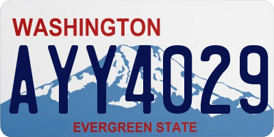 WA license plate AYY4029