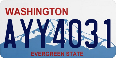 WA license plate AYY4031