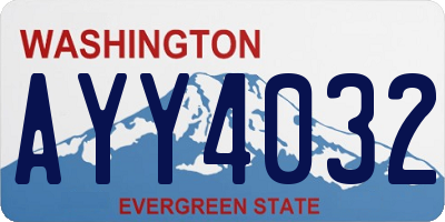 WA license plate AYY4032