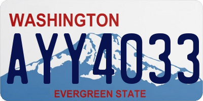 WA license plate AYY4033