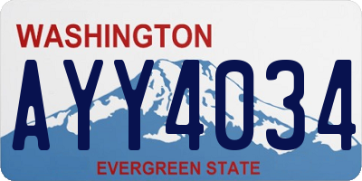 WA license plate AYY4034