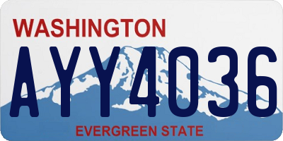 WA license plate AYY4036