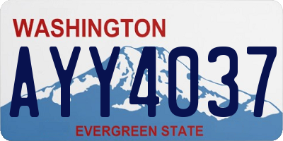 WA license plate AYY4037