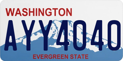 WA license plate AYY4040