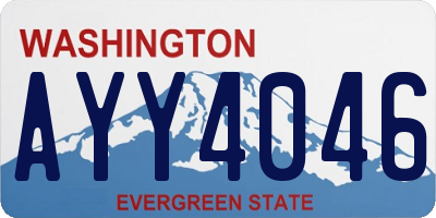 WA license plate AYY4046