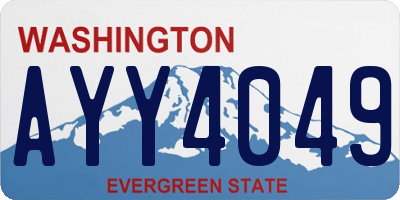 WA license plate AYY4049