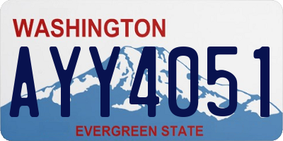 WA license plate AYY4051