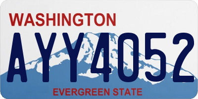 WA license plate AYY4052