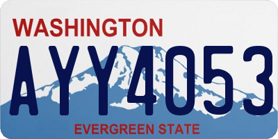 WA license plate AYY4053