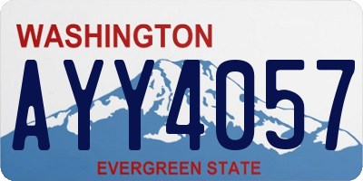 WA license plate AYY4057