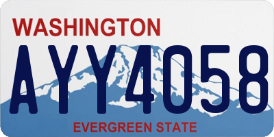 WA license plate AYY4058