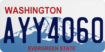 WA license plate AYY4060