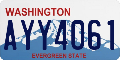 WA license plate AYY4061