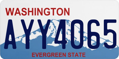 WA license plate AYY4065