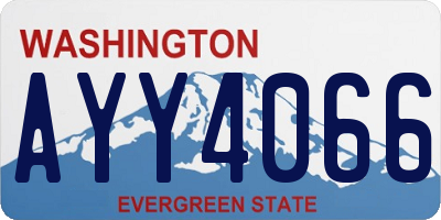 WA license plate AYY4066