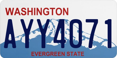 WA license plate AYY4071