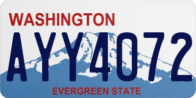 WA license plate AYY4072