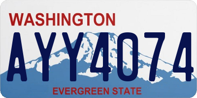 WA license plate AYY4074