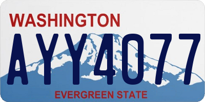 WA license plate AYY4077