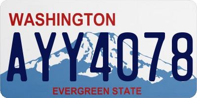 WA license plate AYY4078