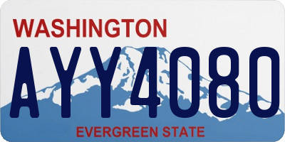 WA license plate AYY4080