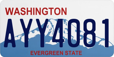 WA license plate AYY4081