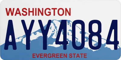 WA license plate AYY4084