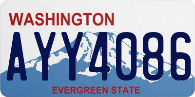 WA license plate AYY4086