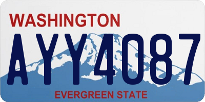 WA license plate AYY4087