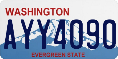 WA license plate AYY4090