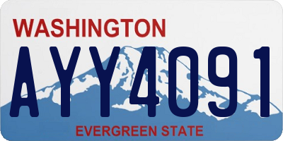 WA license plate AYY4091